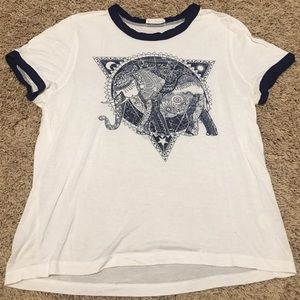 White t-shirt with elephant tribal print